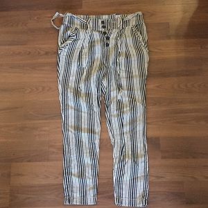 Free People tapered striped linen pants